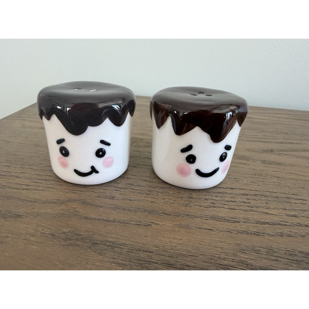 Vintage Marshmallow Chocolate Drip Salt Pepper‎ Shakers Set Home Decor